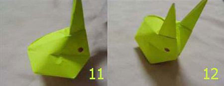立体兔子的折纸教程6