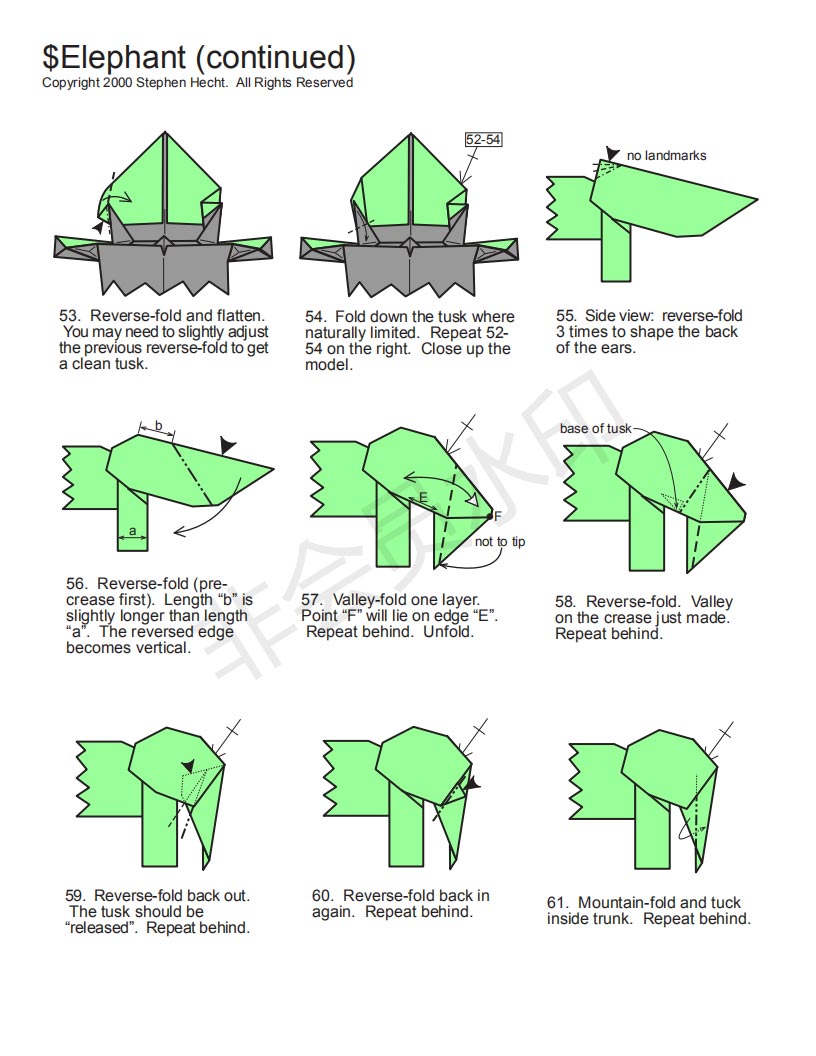 折纸小象大全简单步骤图片