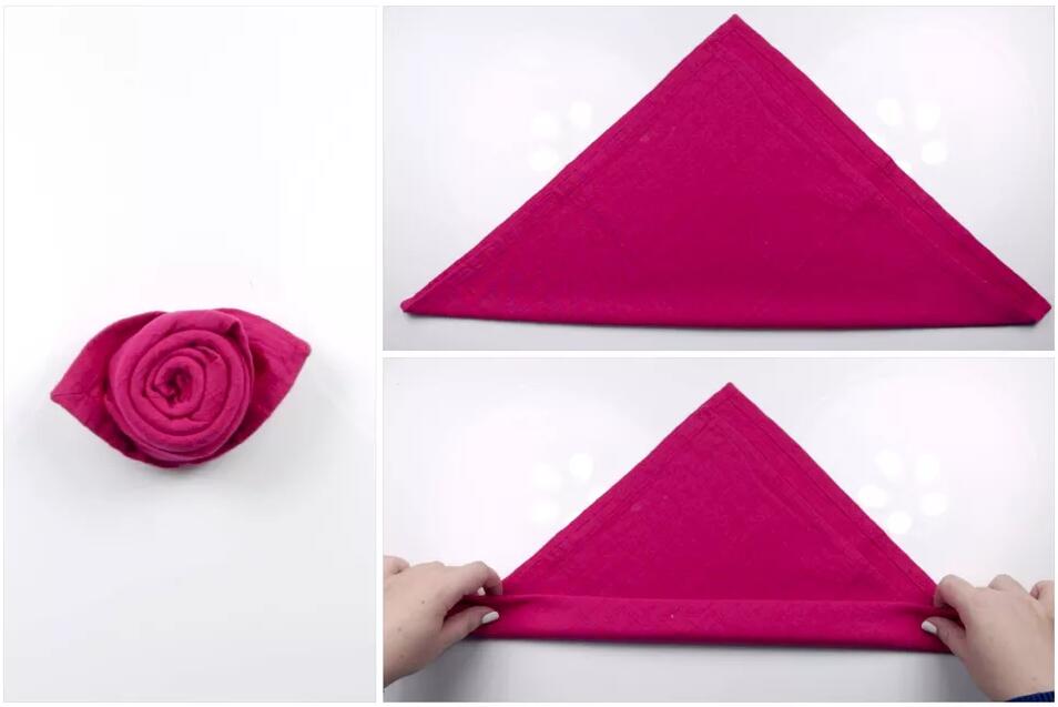 餐巾玫瑰花折法 怎么用餐巾折玫瑰花?