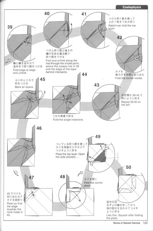 折纸腔骨龙的基本折纸图解教程展现出来的就是这个折纸恐龙的基本折法