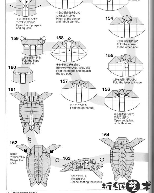 高级海龟折纸教程,海龟折纸怎么折？