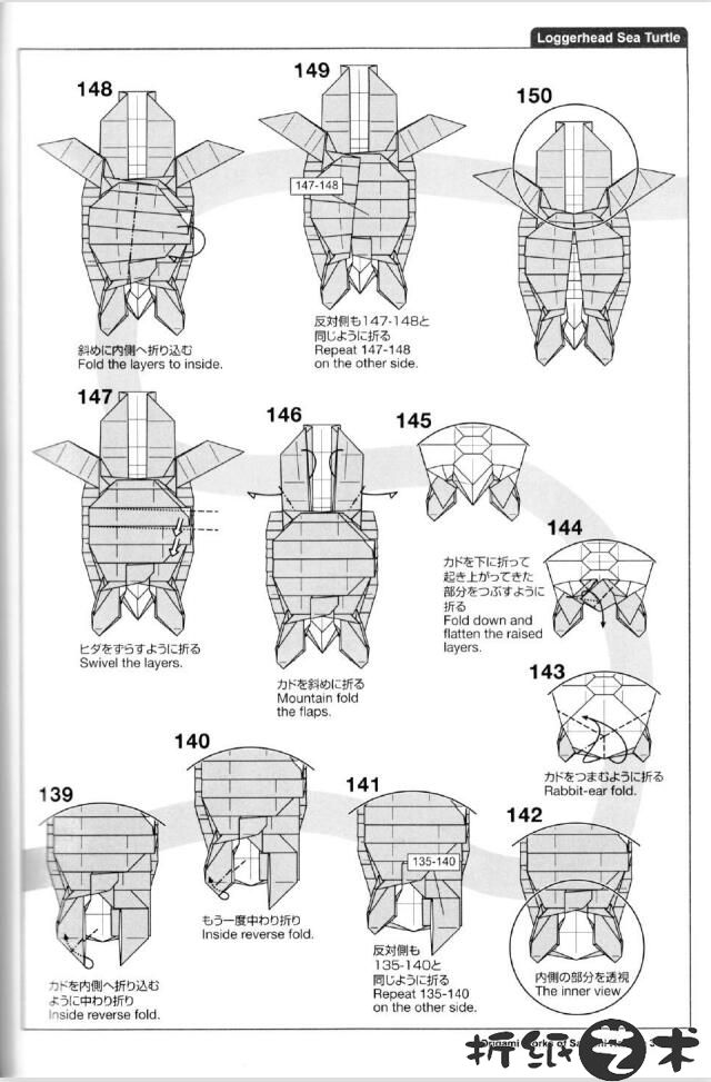 高级海龟折纸教程,海龟折纸怎么折？