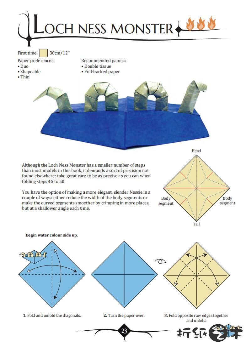 洛奇尼斯水怪<a href=https://www.zzhiyi.com/tags/zhezhi/ target=_blank class=infotextkey>折纸</a>教程图解，幻想折纸洛奇尼斯水怪怎么折