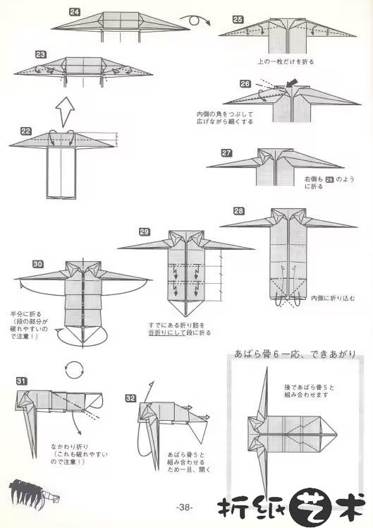 霸王龙骨架折纸全教程大全-38