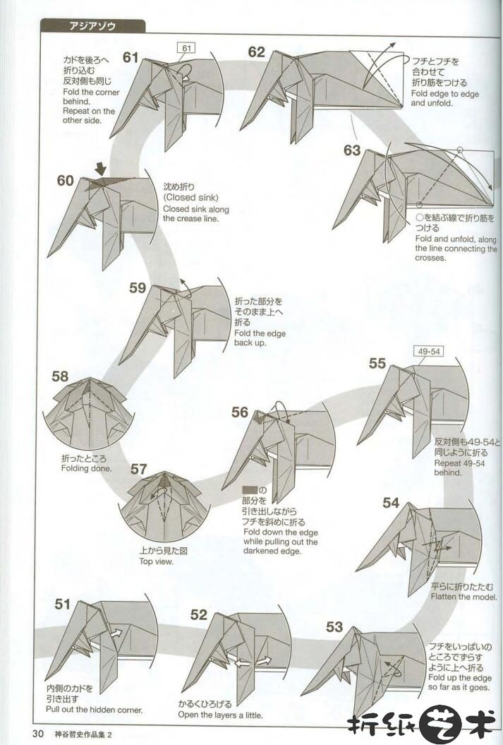 大象折纸教程，神谷哲史大象折纸图解分析