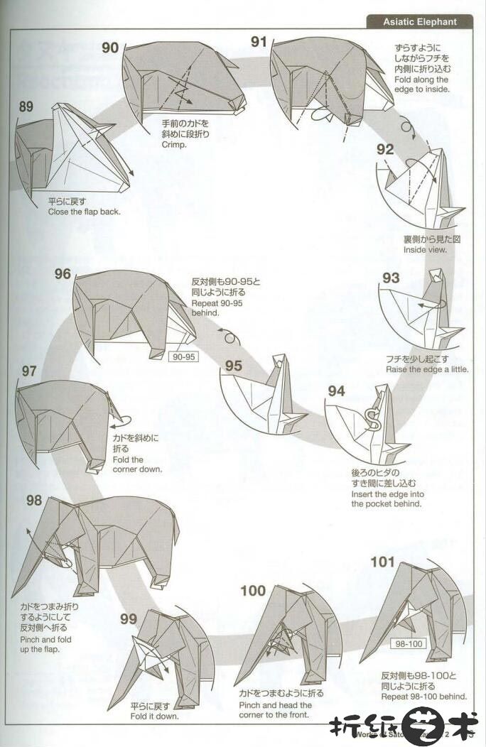 大象折纸教程，神谷哲史大象折纸图解分析