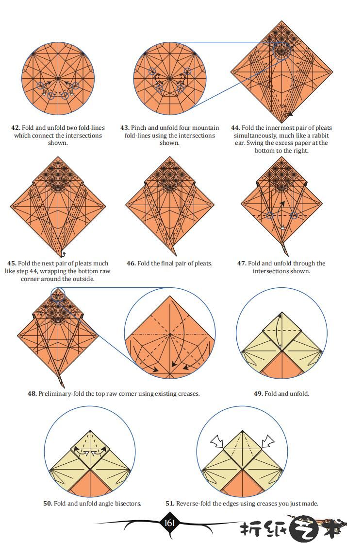 恶毒小龙折纸，西方龙折纸教程图解（42-51步）