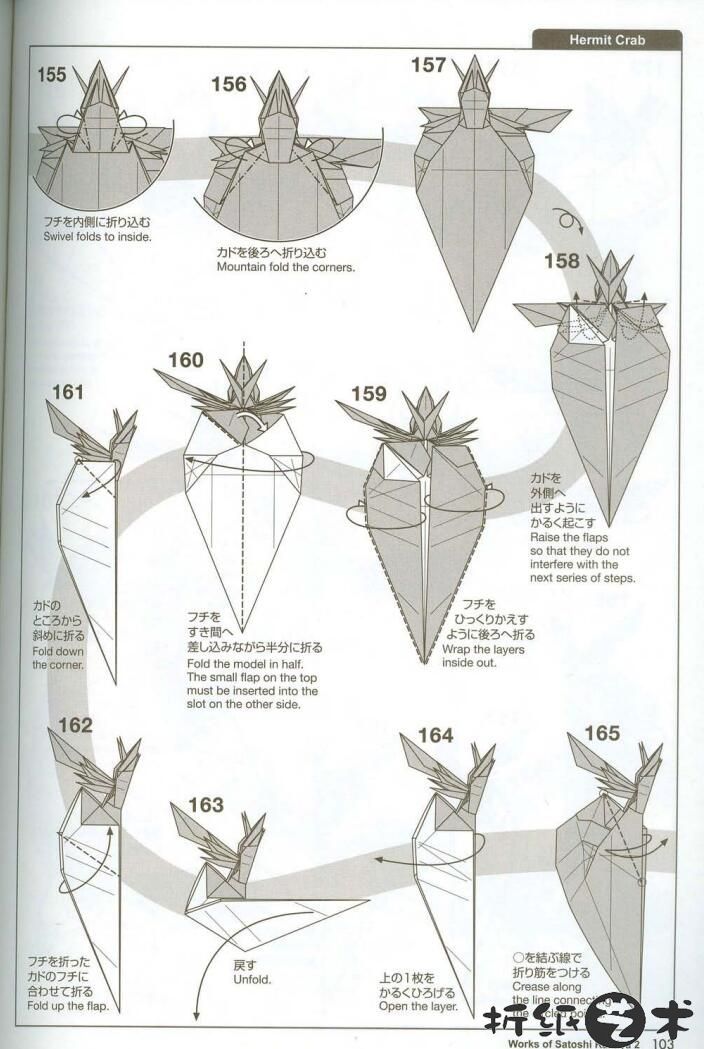 寄居蟹折纸教程图解 神谷哲史寄居蟹怎么折